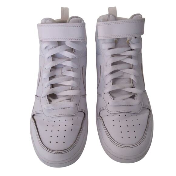 Nike Air Court Borough Mid 2 basketball athletic shoe Triple White 7Y/M-8.5 W - Picture 3 of 7